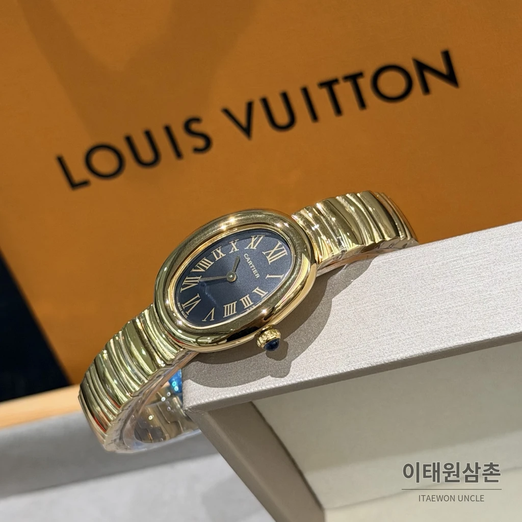까르띠에 베누아 스틸 실버다이얼 블루핸즈 여성 시계 32mm