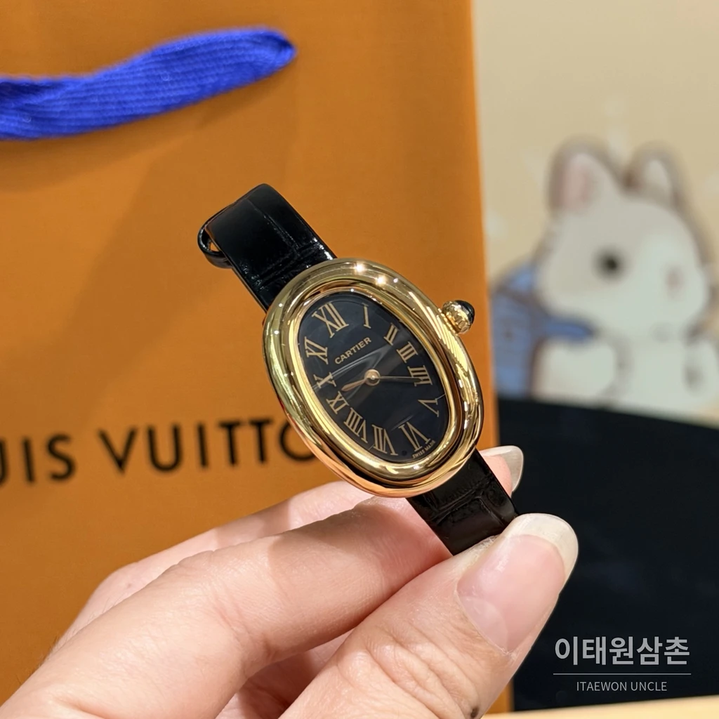 까르띠에 베누아 옐로우골드톤 실버다이얼 여성 시계 32mm