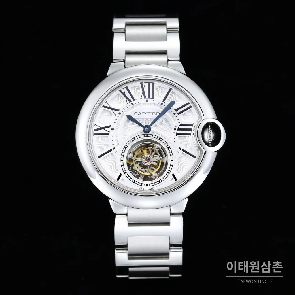 까르띠에 발롱블루 드 까르띠에 투르비용 로마다이얼 오토매틱 42mm 스틸 브레이슬릿