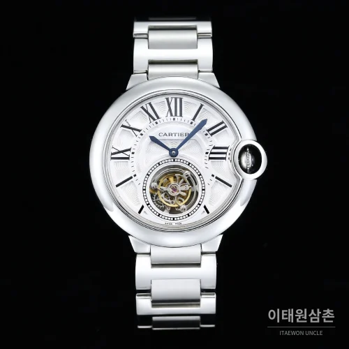 까르띠에 발롱블루 드 까르띠에 투르비용 로마다이얼 오토매틱 42mm 스틸 브레이슬릿 까르띠에 발롱블루 드 까르띠에 투르비용 로마다이얼 오토매틱 42mm 스틸 브레이슬릿