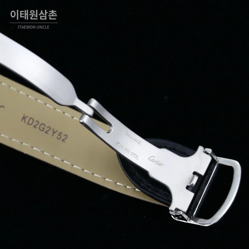 까르띠에 발롱블루 드 까르띠에 투르비용 로마다이얼 오토매틱 42mm 블랙 가죽 스트랩