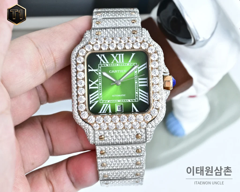 까르띠에 발롱블루 모아사나이트 풀파베 오토매틱 42mm 실버 (2)