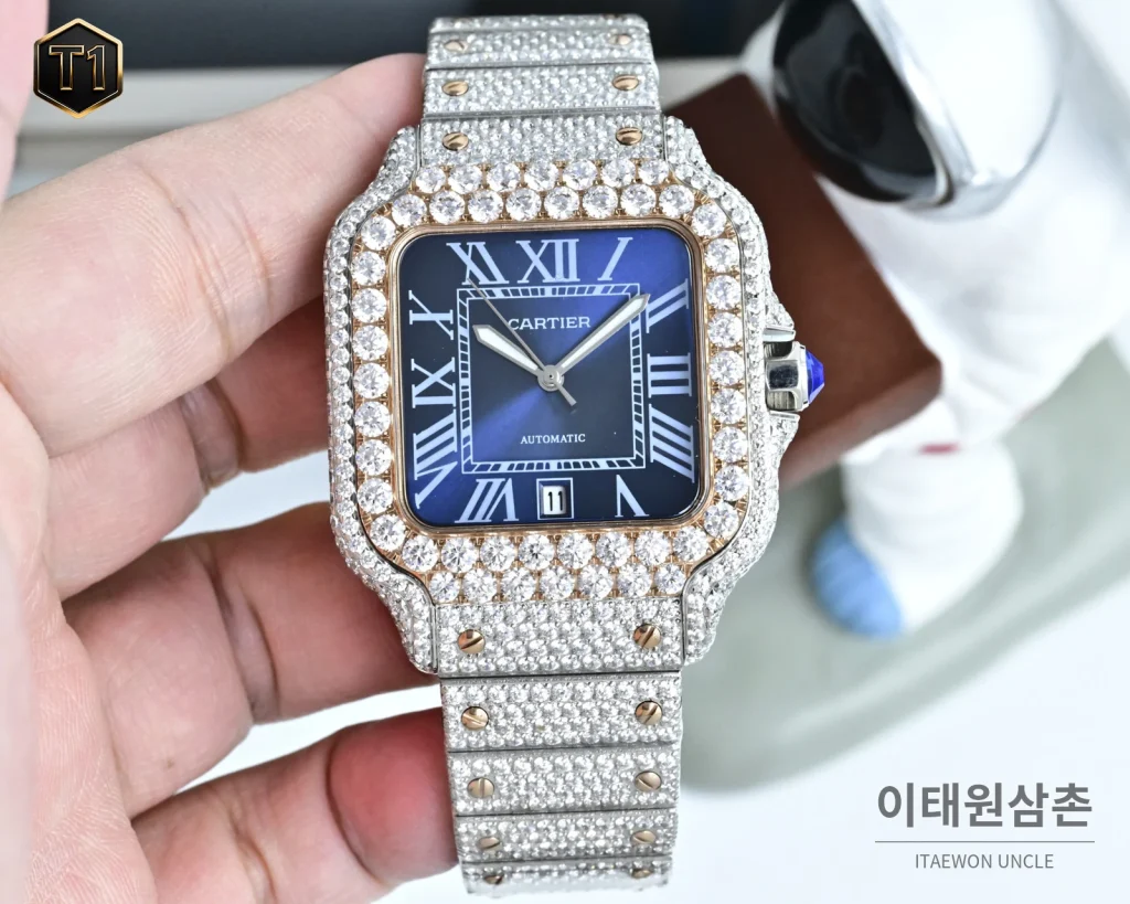 까르띠에 발롱블루 모아사나이트 풀파베 오토매틱 42mm 실버 (2)