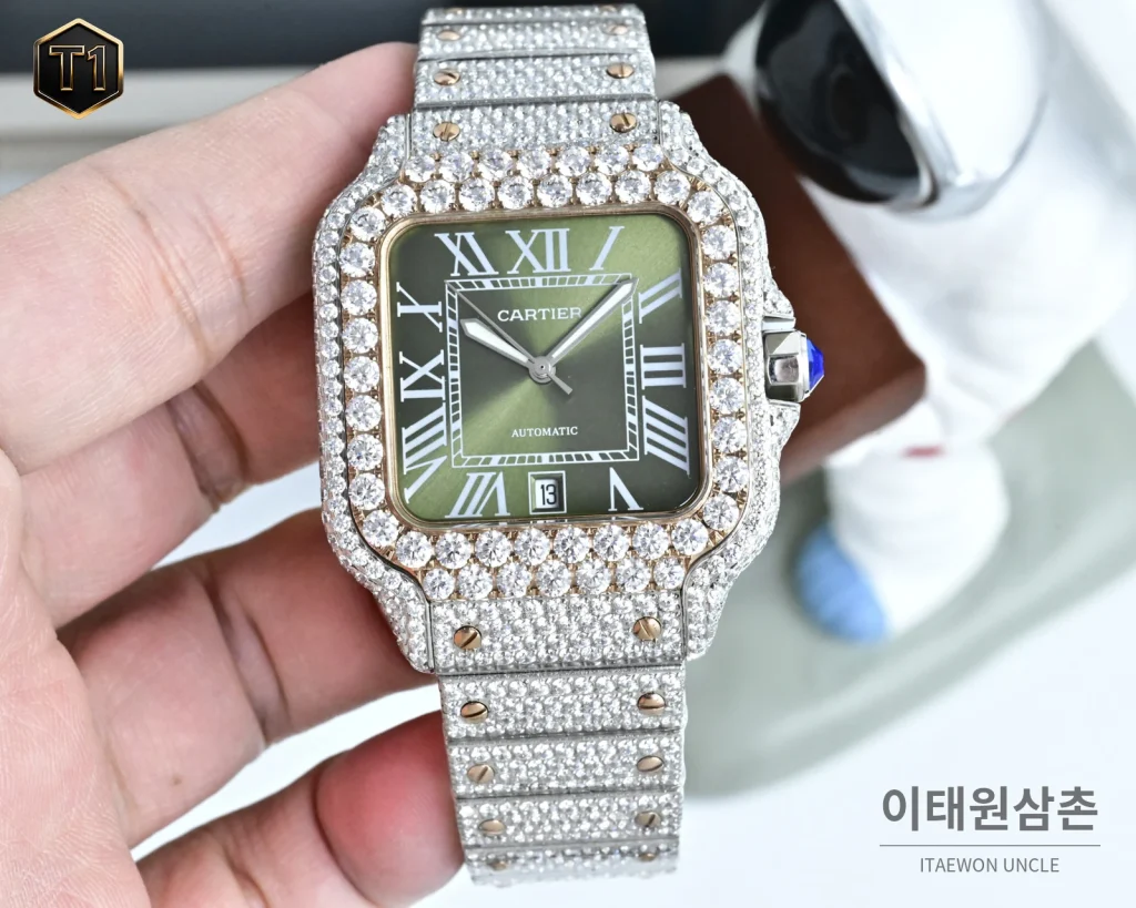 까르띠에 발롱블루 모아사나이트 풀파베 오토매틱 42mm 실버 (2)