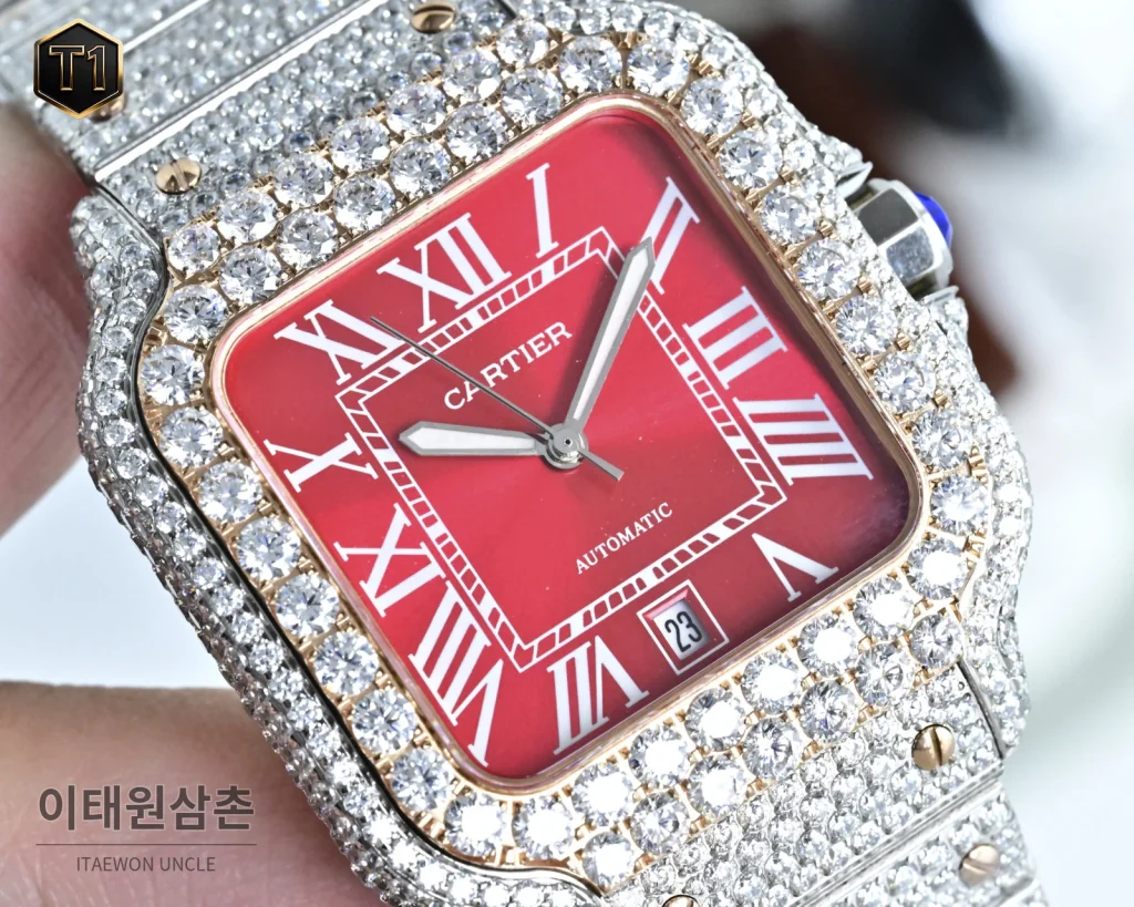 까르띠에 발롱블루 모아사나이트 풀파베 오토매틱 42mm 실버