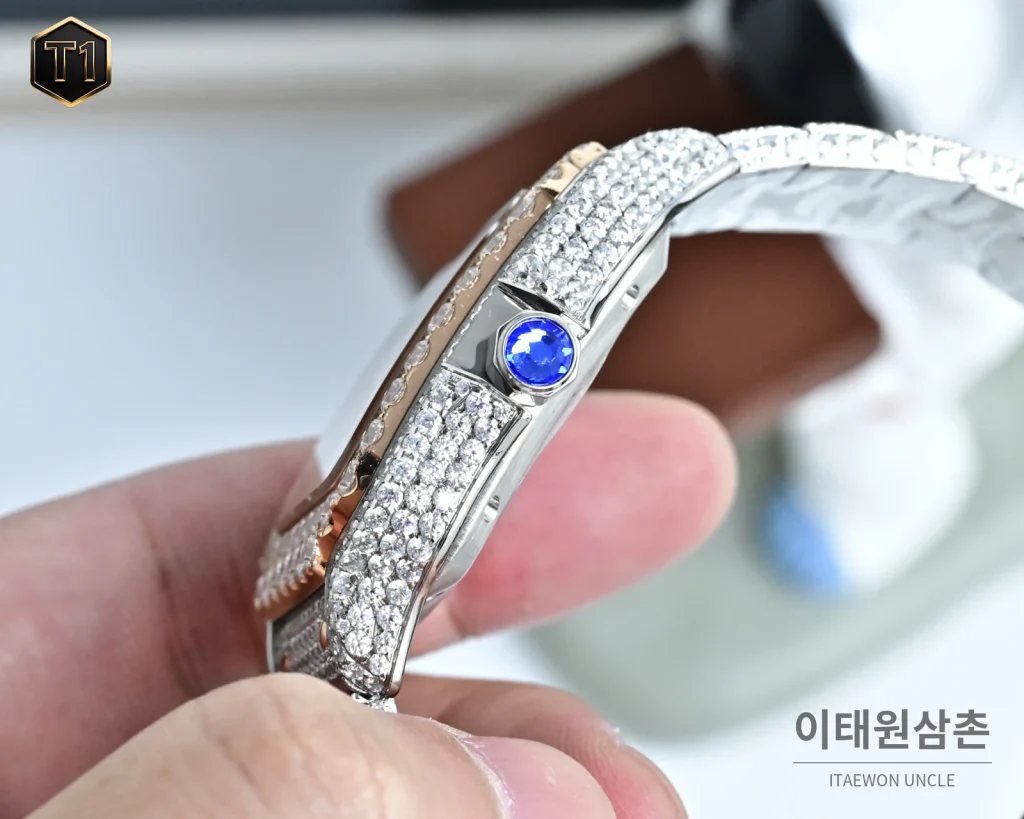까르띠에 발롱블루 모아사나이트 풀파베 오토매틱 42mm 실버 (2)