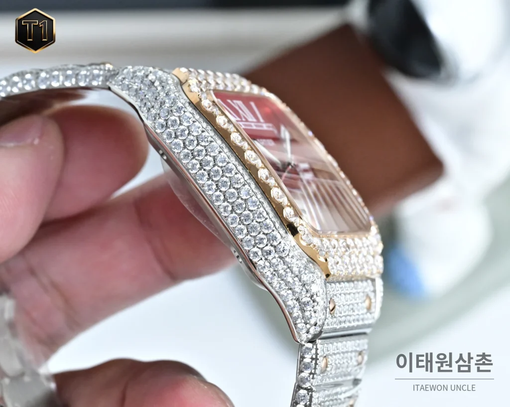 까르띠에 발롱블루 모아사나이트 풀파베 오토매틱 42mm 실버