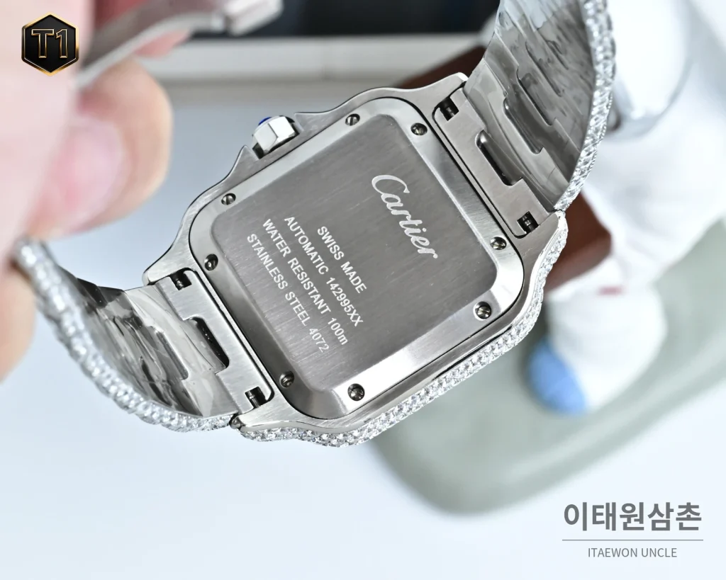 까르띠에 발롱블루 모아사나이트 풀파베 오토매틱 42mm 실버