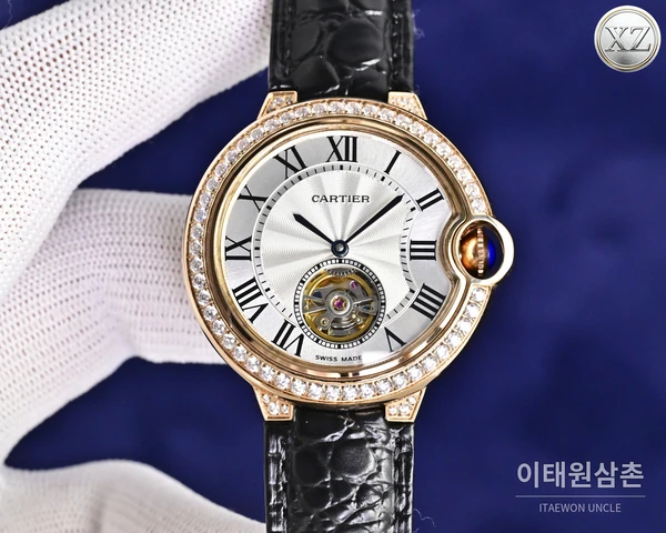 까르띠에 발롱 블루 자개 로마인덱스 여성용 투르비용 39mm 까르띠에 발롱 블루 자개 로마인덱스 여성용 투르비용 39mm