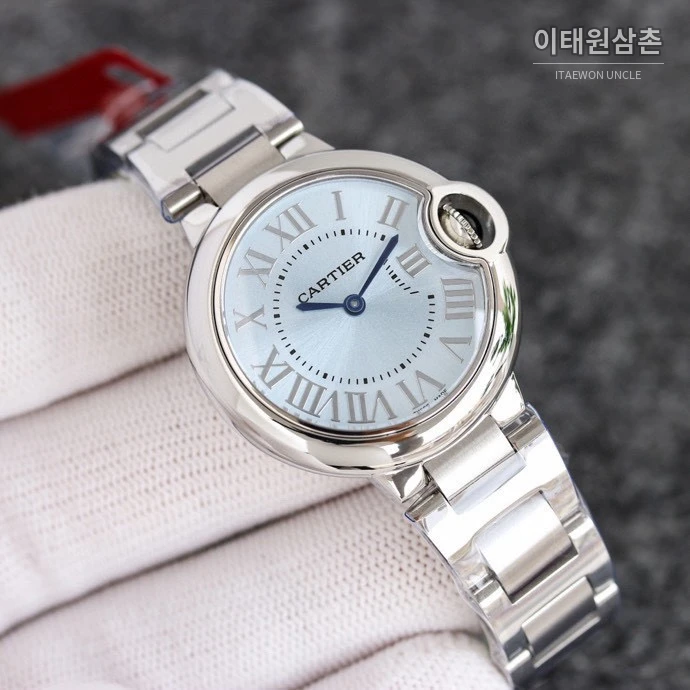 까르띠에 발롱블루 쿼츠 스틸 브레이슬릿