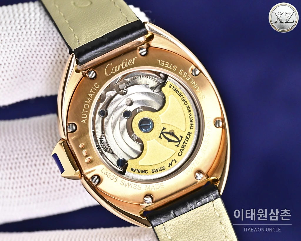 까르띠에 Clé de Cartier 다이아몬드 인덱스 여성용 투르비용 35mm