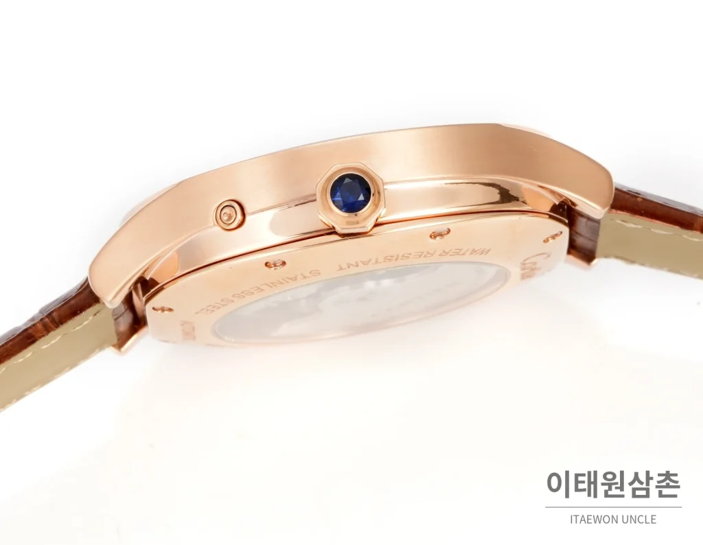 까르띠에 드라이브 드 까르띠에 오토매틱 블루 브라운 가죽 스트랩