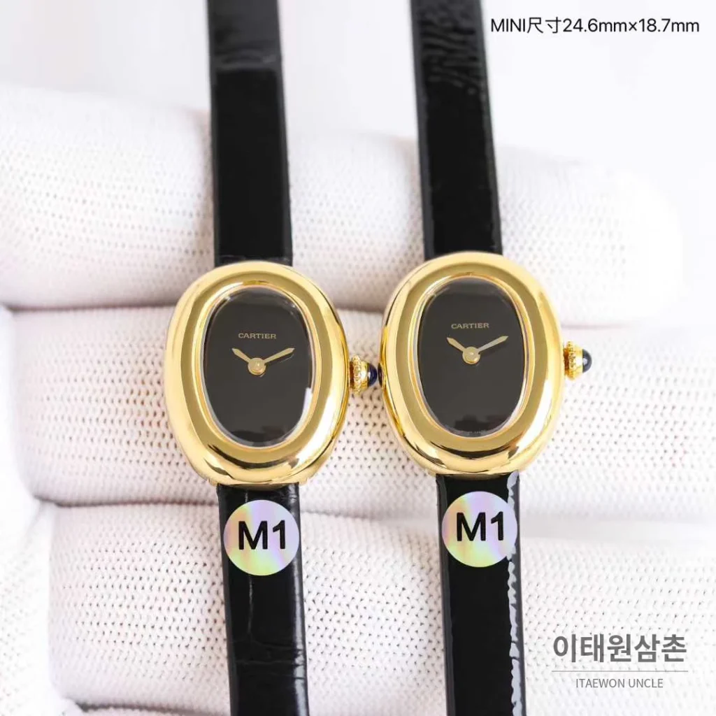 까르띠에 베누아 미니 스틸 화이트다이얼 로만인덱스 블루핸즈 쿼츠 24.6mm