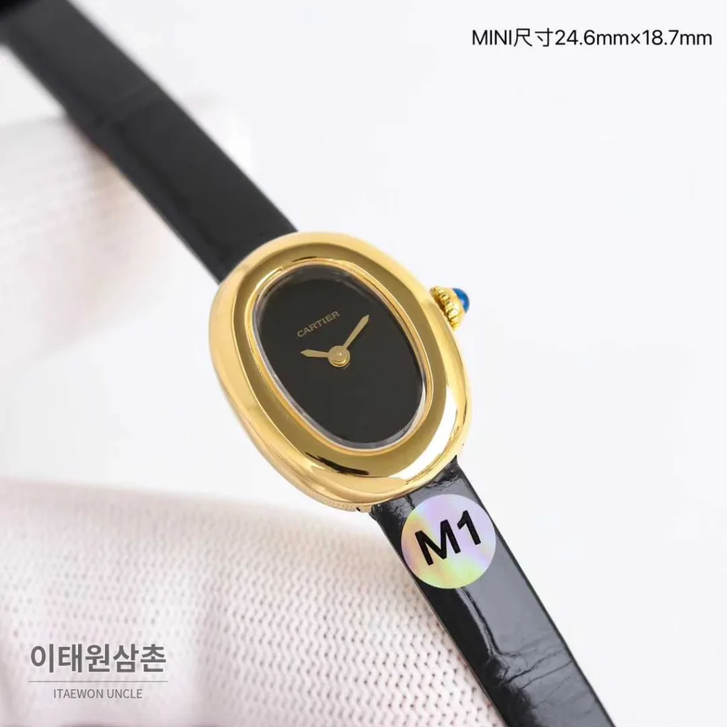 까르띠에 베누아 미니 스틸 화이트다이얼 로만인덱스 블루핸즈 쿼츠 24.6mm
