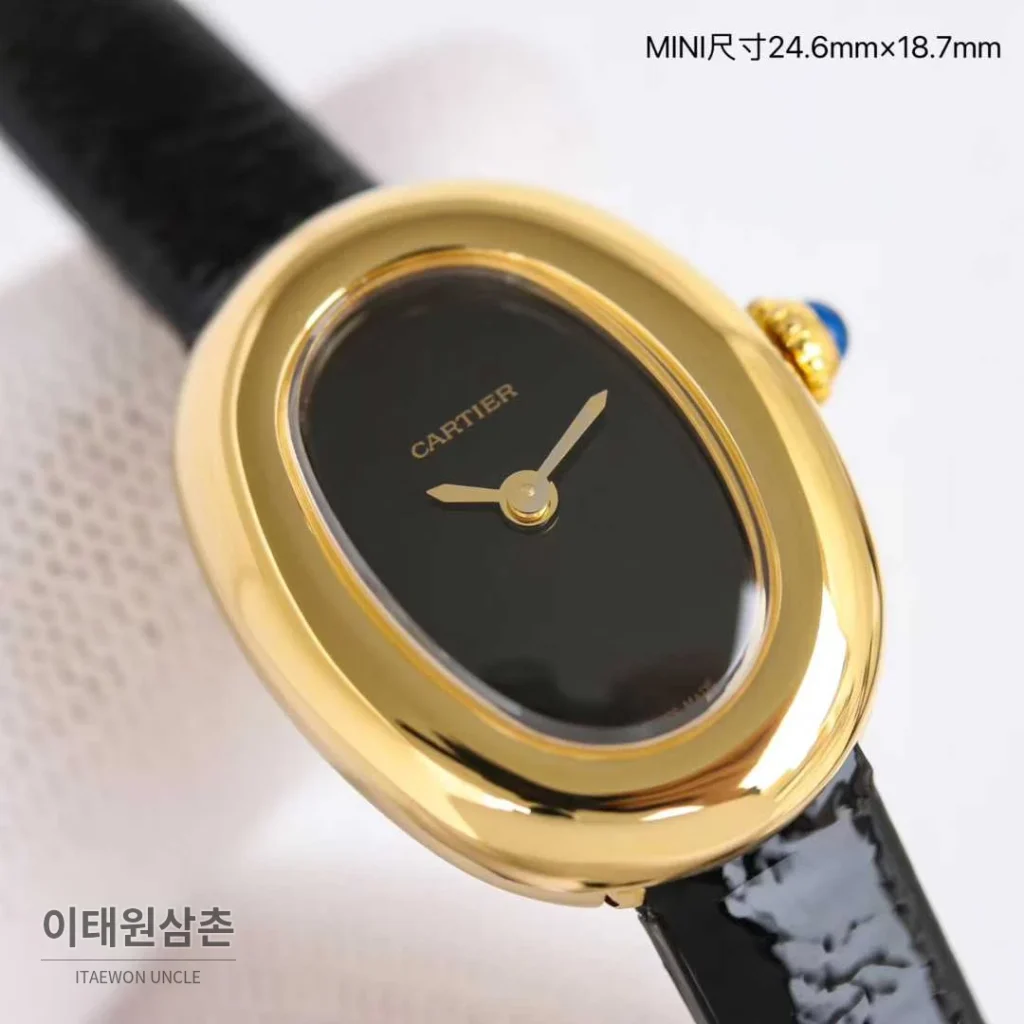 까르띠에 베누아 미니 스틸 화이트다이얼 로만인덱스 블루핸즈 쿼츠 24.6mm