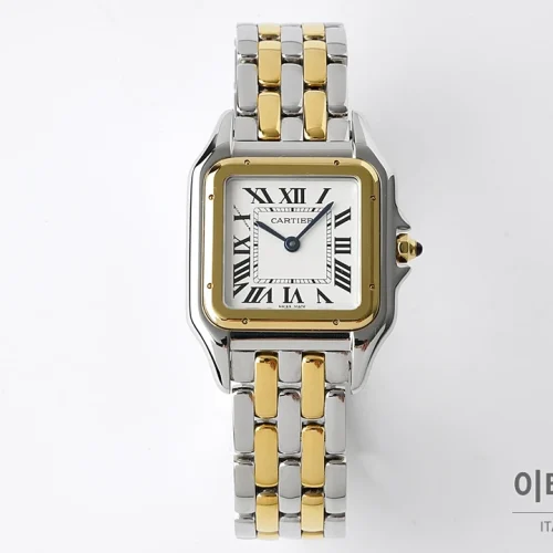 까르띠에 팬더 스틸 실버다이얼 쿼츠 워치 37mm 투톤 브레이슬릿 까르띠에 팬더 스틸 실버다이얼 쿼츠 워치 37mm 투톤 브레이슬릿