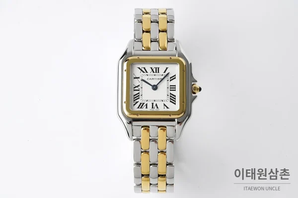 까르띠에 팬더 스틸 실버다이얼 쿼츠 워치 37mm 투톤 브레이슬릿