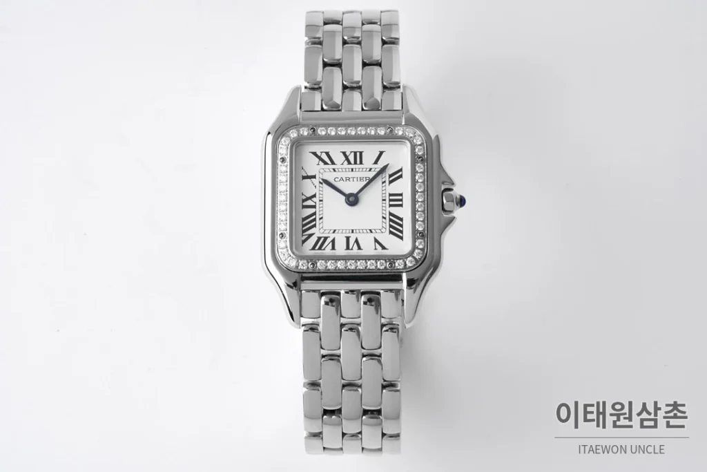 까르띠에 팬더 스틸 쥬얼 실버다이얼 쿼츠 워치 37mm 스틸 브레이슬릿