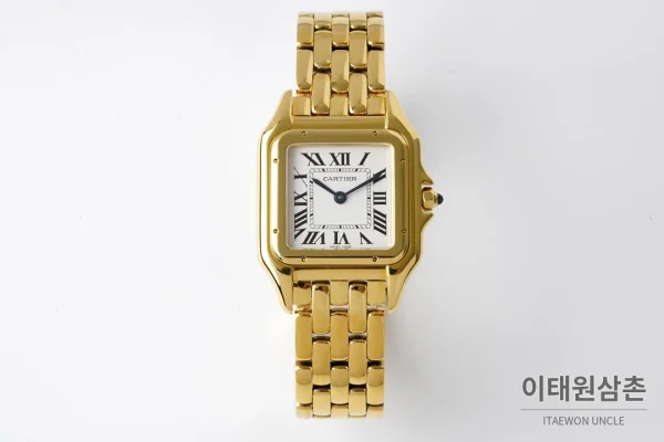 까르띠에 팬더 스틸 실버다이얼 쿼츠 워치 37mm 골드 브레이슬릿