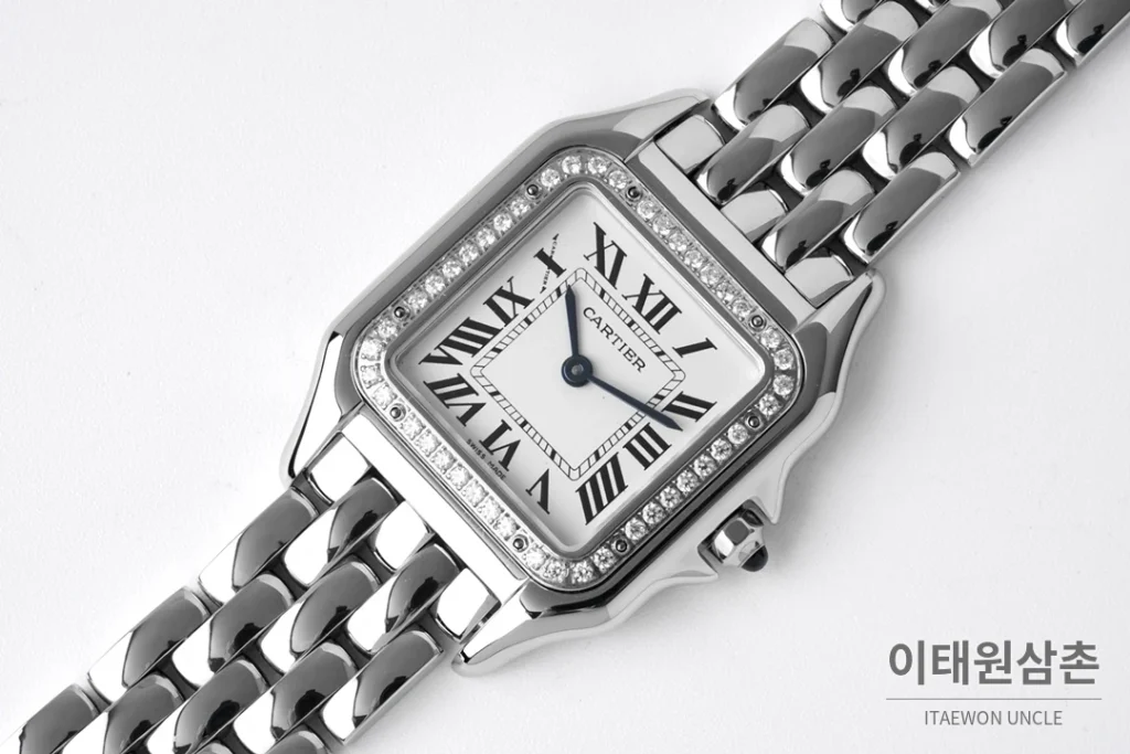 까르띠에 팬더 스틸 쥬얼 실버다이얼 쿼츠 워치 37mm 스틸 브레이슬릿