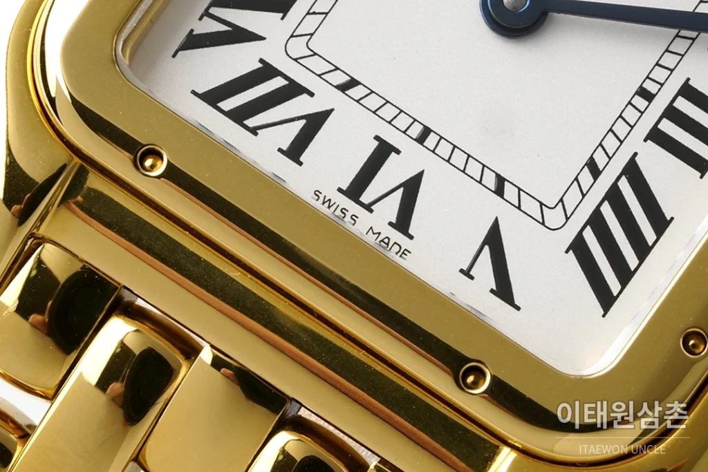 까르띠에 팬더 스틸 실버다이얼 쿼츠 워치 37mm 골드 브레이슬릿