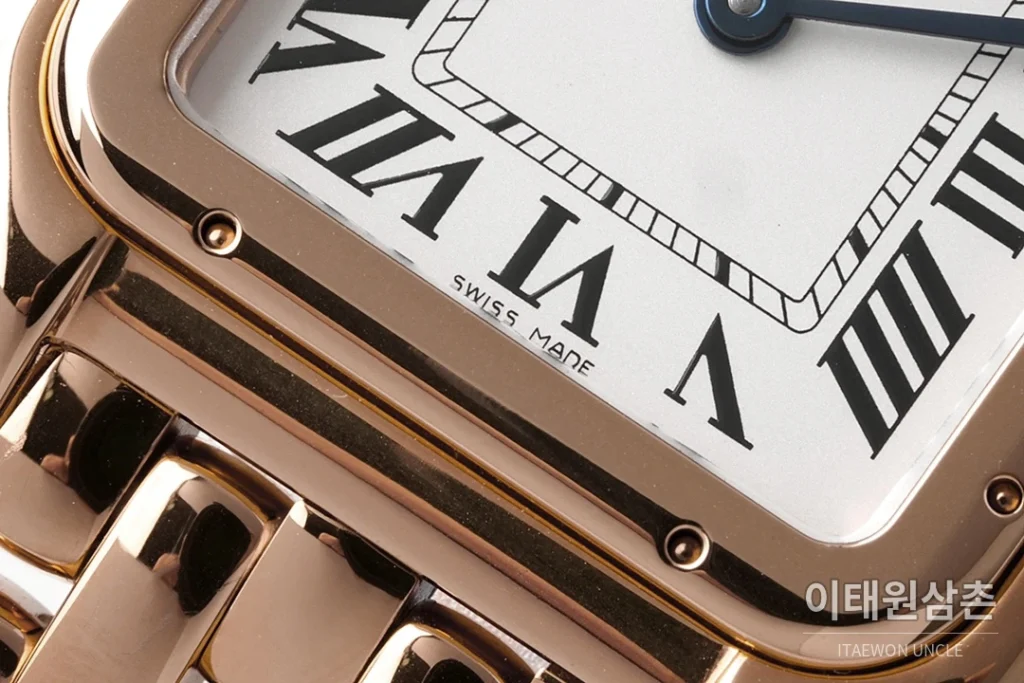 까르띠에 팬더 스틸 실버다이얼 쿼츠 워치 37mm 로즈골드 브레이슬릿