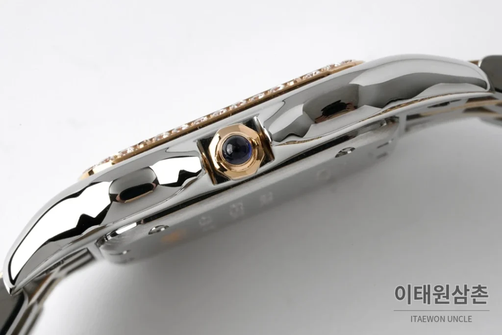 까르띠에 팬더 스틸 쥬얼 실버다이얼 쿼츠 워치 37mm 투톤 브레이슬릿