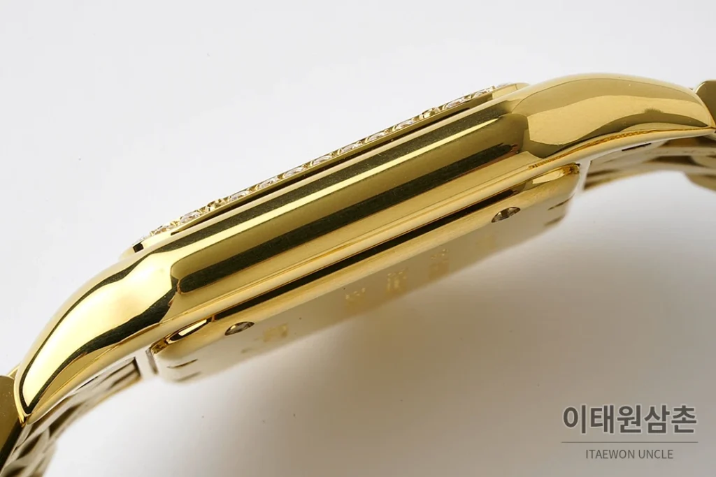 까르띠에 팬더 스틸 쥬얼 실버다이얼 쿼츠 워치 37mm 골드 브레이슬릿