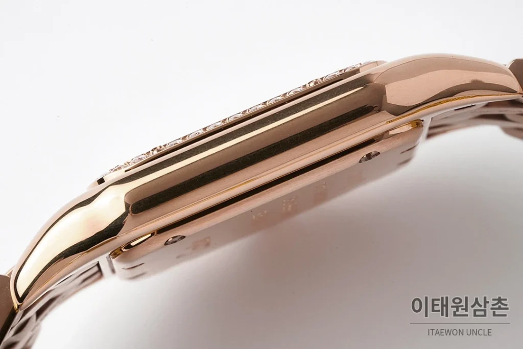 까르띠에 팬더 스틸 쥬얼 실버다이얼 쿼츠 워치 37mm 로즈골드 브레이슬릿