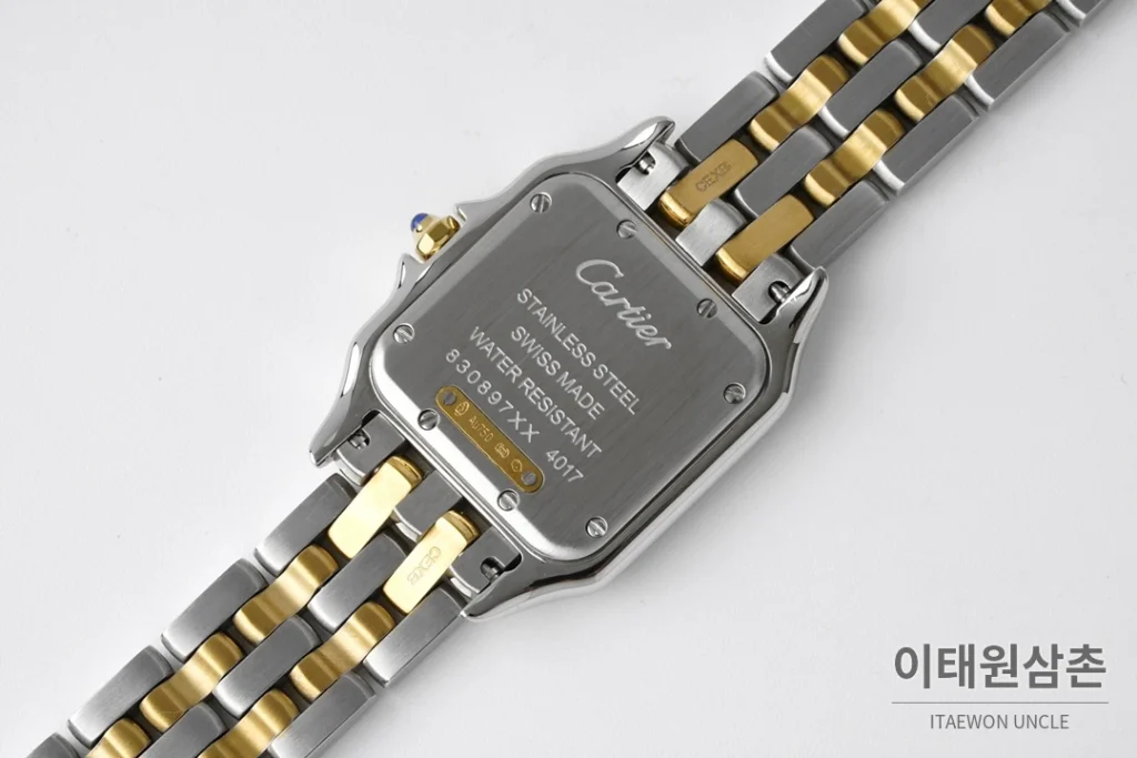 까르띠에 팬더 스틸 실버다이얼 쿼츠 워치 37mm 투톤 브레이슬릿