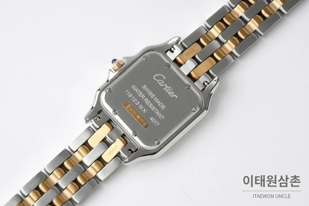 까르띠에 팬더 스틸 쥬얼 실버다이얼 쿼츠 워치 37mm 투톤 브레이슬릿