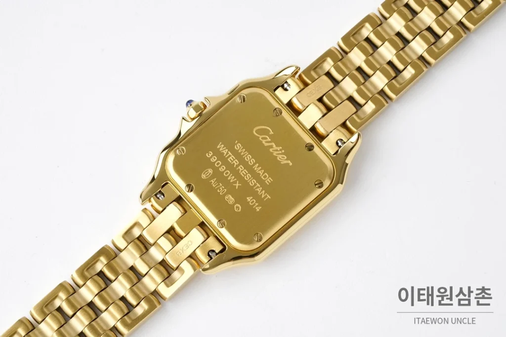 까르띠에 팬더 스틸 쥬얼 실버다이얼 쿼츠 워치 37mm 골드 브레이슬릿
