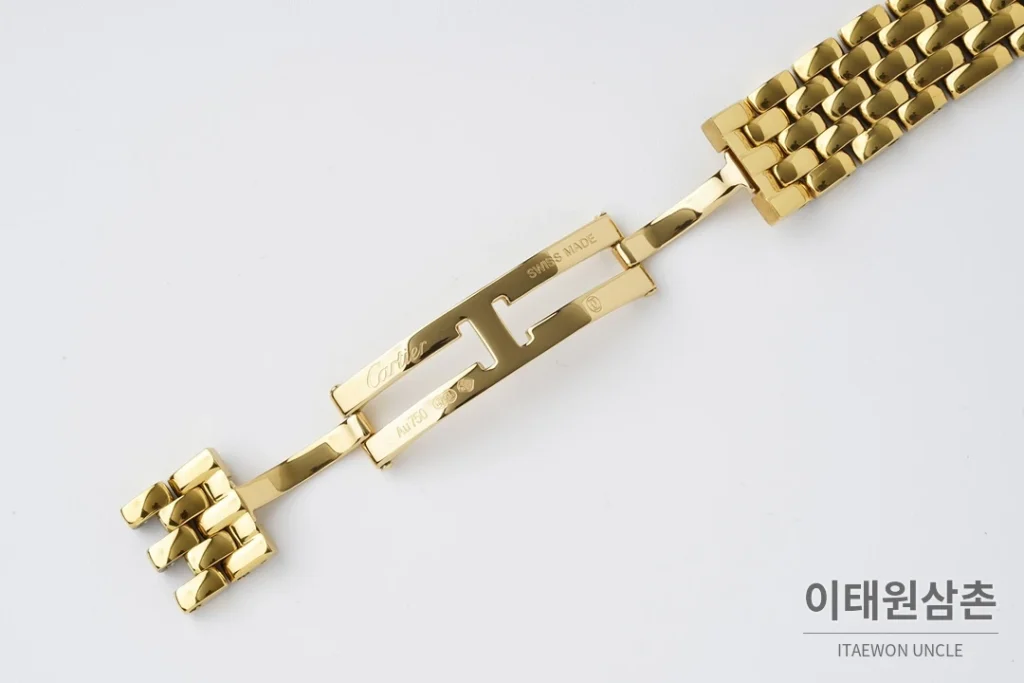 까르띠에 팬더 스틸 쥬얼 실버다이얼 쿼츠 워치 37mm 골드 브레이슬릿