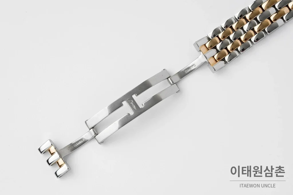 까르띠에 팬더 스틸 쥬얼 실버다이얼 쿼츠 워치 37mm 투톤 브레이슬릿