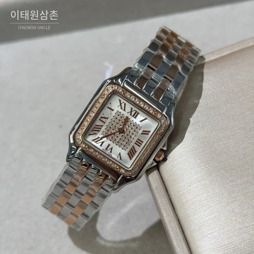 까르띠에 팬더 쿼츠 화이트 다이얼 투톤 브레이슬릿 로즈골드 베젤 (2) 까르띠에 팬더 쿼츠 화이트 다이얼 투톤 브레이슬릿 로즈골드 베젤 (2)