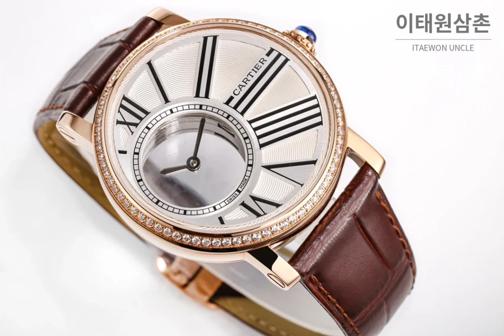 까르띠에 로통드 드 까르띠에 투르비용 42.5mm 화이트 다이얼