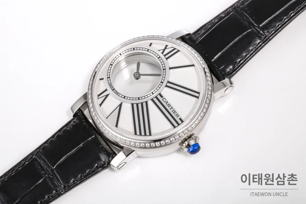 까르띠에 로통드 드 까르띠에 투르비용 42.5mm 실버 다이얼