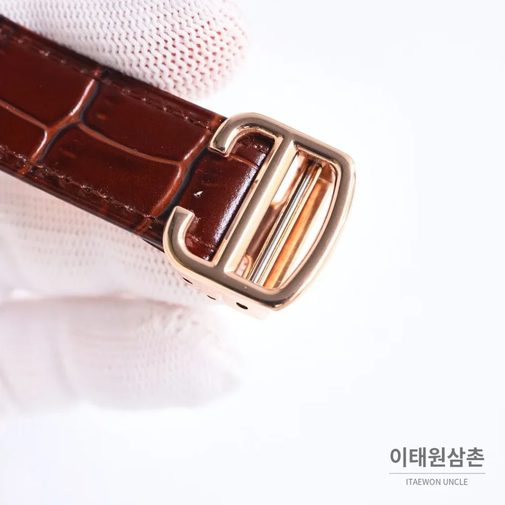 까르띠에 로통드 드 까르띠에 투르비용 스켈레톤 로만다이얼 오토매틱 42mm 실버 / 블랙 브라운 가죽 스트랩
