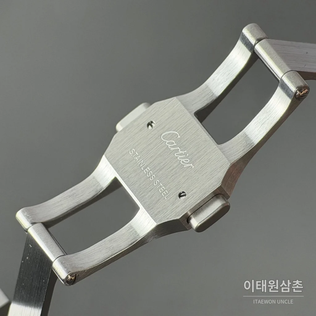 까르띠에 산토스 오토매틱 스켈레톤 다이얼 스틸 브레이슬릿 (2)