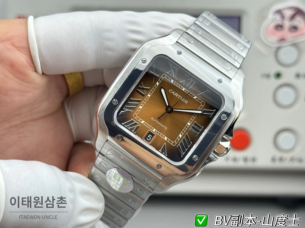 까르띠에 산토스 드 까르띠에 스틸 브라운 다이얼 오토매틱 39.8mm