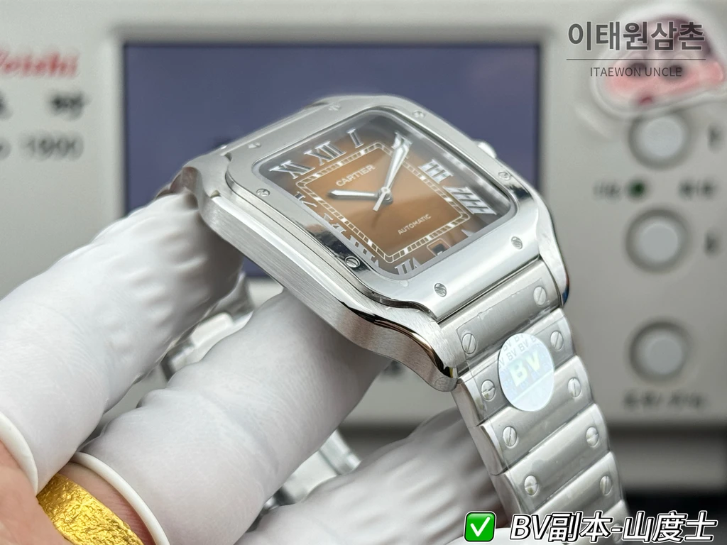 까르띠에 산토스 드 까르띠에 스틸 브라운 다이얼 오토매틱 39.8mm