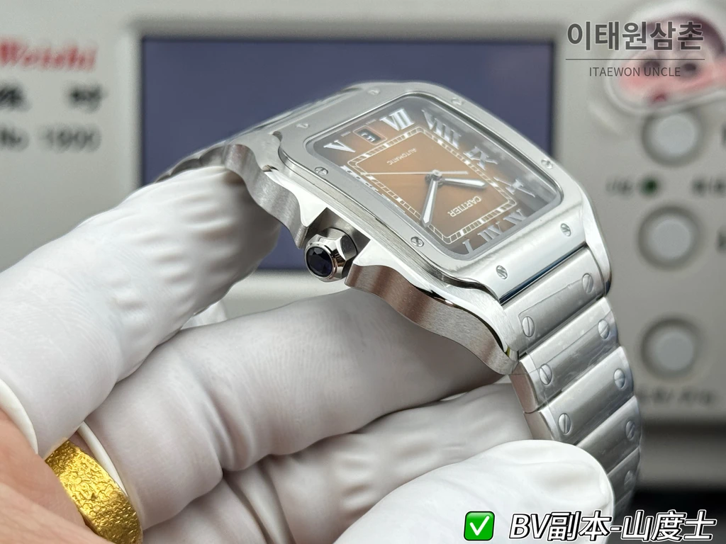 까르띠에 산토스 드 까르띠에 스틸 브라운 다이얼 오토매틱 39.8mm