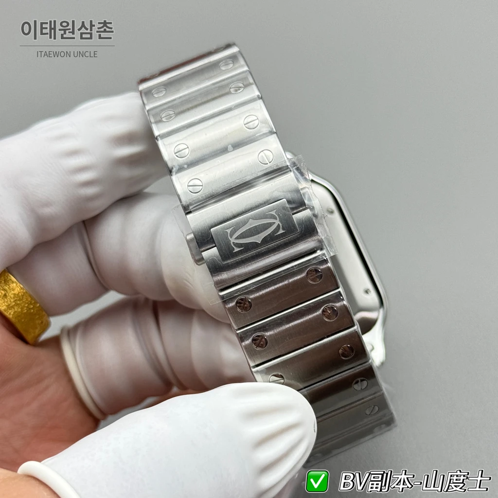 까르띠에 산토스 드 까르띠에 스틸 에메랄드 그린 다이얼 오토매틱 39.8mm