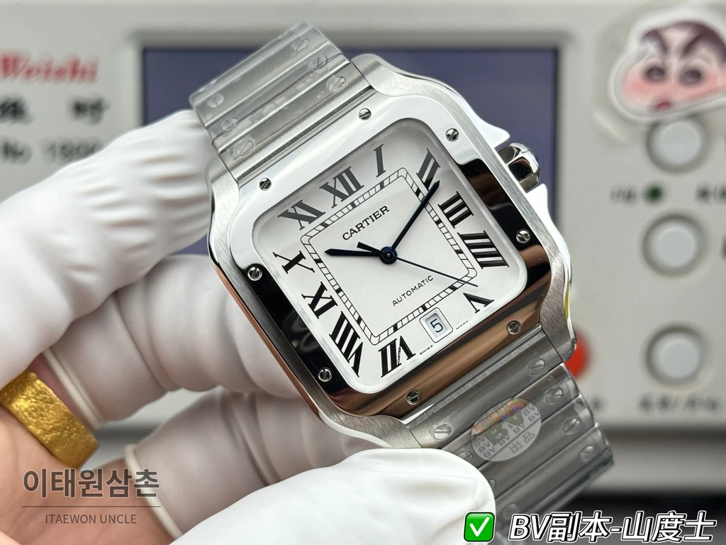 까르띠에 산토스 드 까르띠에 스틸 화이트 다이얼 오토매틱 39.8mm