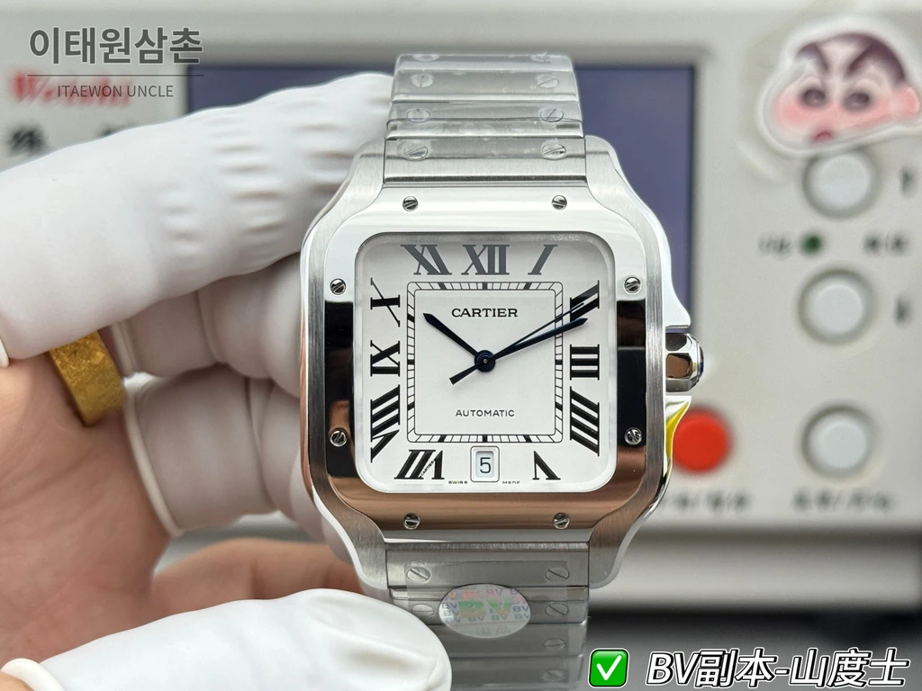 까르띠에 산토스 드 까르띠에 스틸 화이트 다이얼 오토매틱 39.8mm