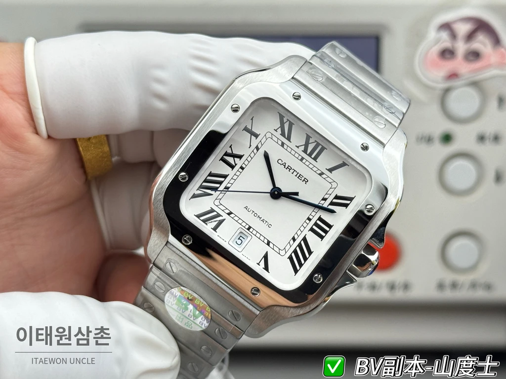 까르띠에 산토스 드 까르띠에 스틸 화이트 다이얼 오토매틱 39.8mm