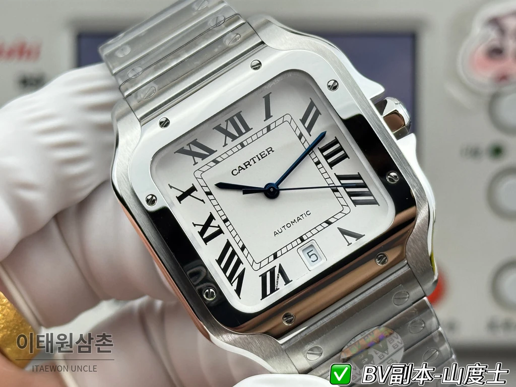 까르띠에 산토스 드 까르띠에 스틸 화이트 다이얼 오토매틱 39.8mm