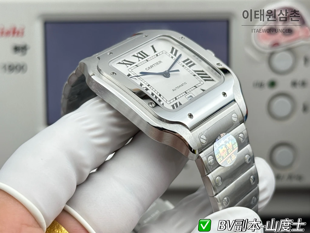 까르띠에 산토스 드 까르띠에 스틸 화이트 다이얼 오토매틱 39.8mm