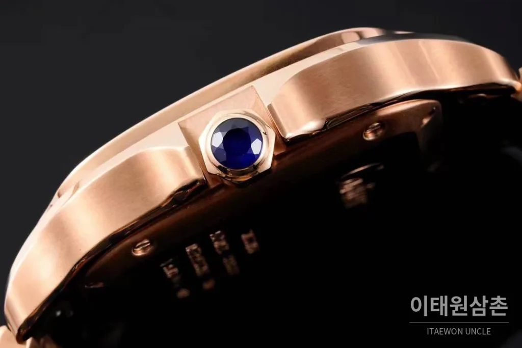 까르띠에 산토스 드 까르띠에 스틸 화이트로만다이얼 오토매틱 35.1mm 로즈골드 브레이슬릿 로즈골드 베젤