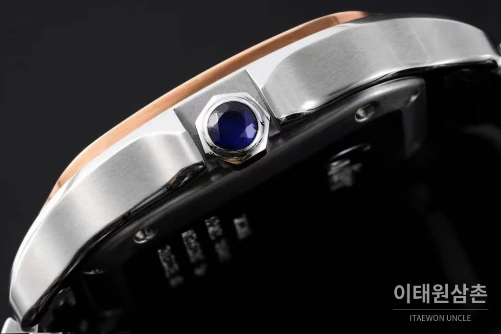 까르띠에 산토스 드 까르띠에 스틸 화이트로만다이얼 오토매틱 35.1mm 투톤 브레이슬릿 로즈골드 베젤